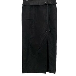 Forever 21 Cherry Mellow Black Nylon Cargo Maxi Skirt